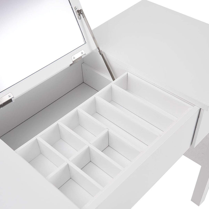 Giantex Makeup Dressing Table Writing Desk with 2 Drawers & 3 Removable Organizers