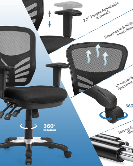 Giantex Seat Tilt Adjustment Office Chair for Working Studying Gaming