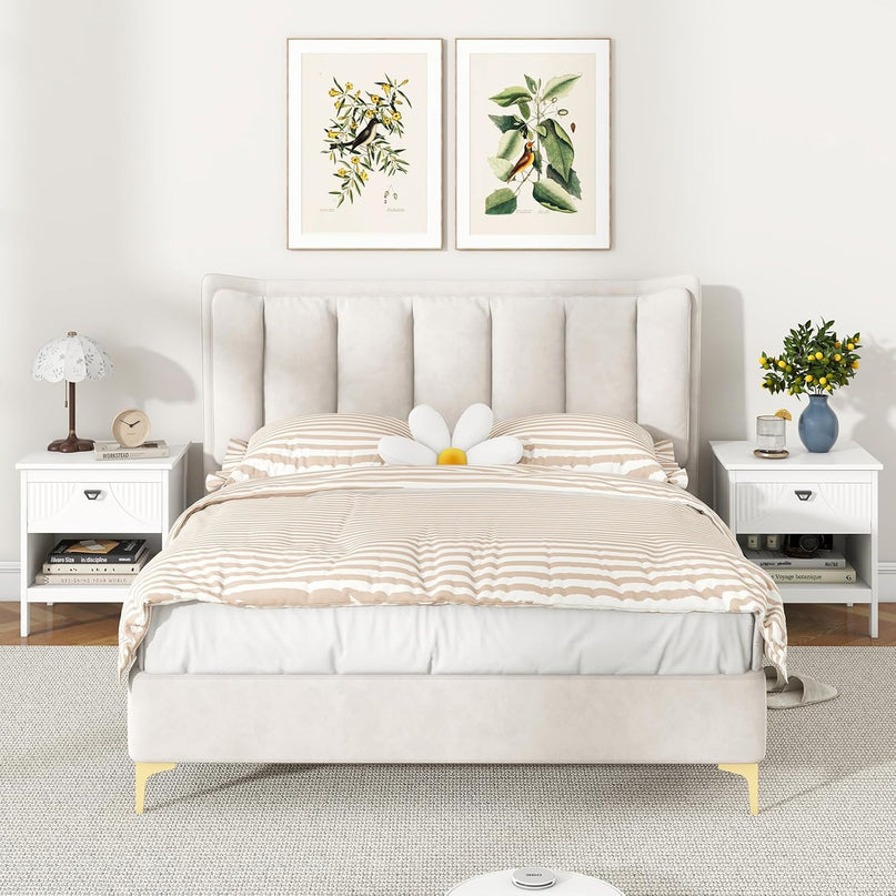 Giantex Modern Nightstand with Drawer with Storage for Bedroom Small Place