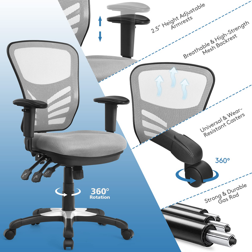 Giantex Seat Tilt Adjustment Office Chair for Working Studying Gaming