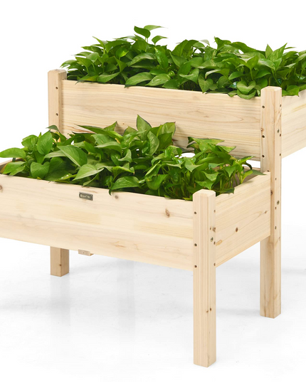 Set of 2 Raised Garden Bed, 34" x 33.5" x 28.5" (L x W x H)