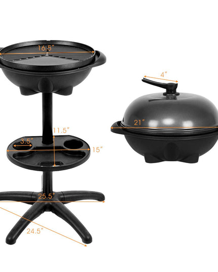 Giantex 1350W Electric BBQ Grill Non-stick w/ 4 Temperature Setting Outdoor Garden Patio Camping