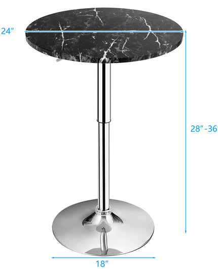 Giantex Round Pub Table Height Adjustable, 360 Degree Swivel Cocktail Pub Table, Office Bar Table