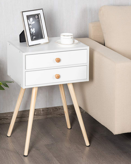 Giantex Nightstand W/2 Drawers for Bedroom