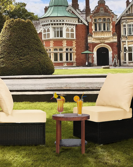 Giantex Patio Cushion Set with Pillow, Deep Seat and Back Cushion