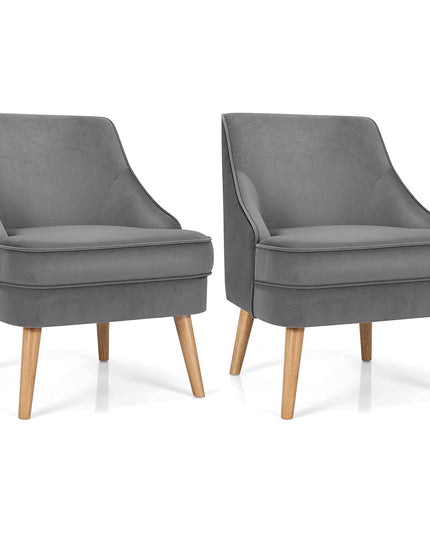 Giantex Mid Century Single Sofa Chair w/Rubber Wood Legs