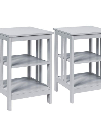Giantex Nightstand 3-Tier Sofa Side Table W/Reinforced Bars and Stable Structure