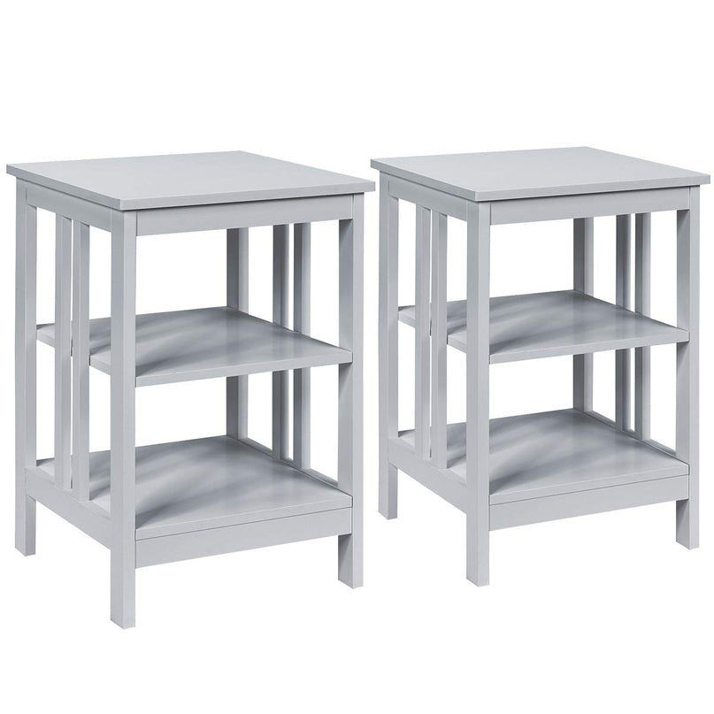 Giantex Nightstand 3-Tier Sofa Side Table W/Reinforced Bars and Stable Structure