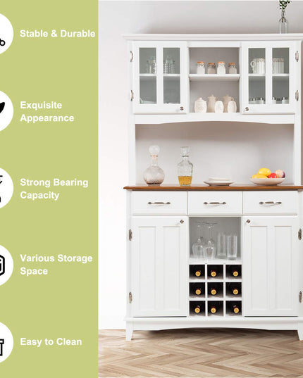 Giantex Buffet Hutch Cabinet, Kitchen Hutch Sideboard