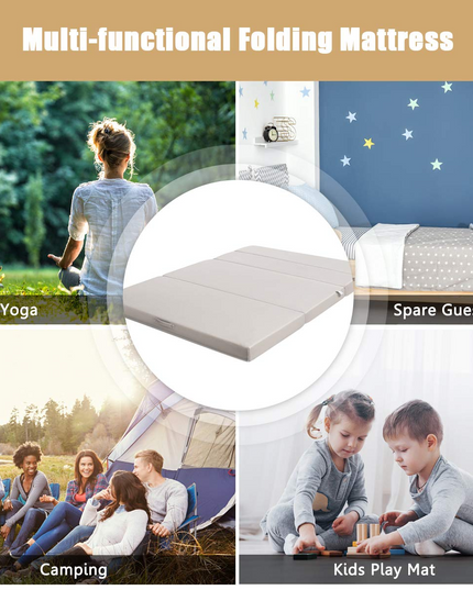 Giantex 4" Thick Folding Portable Mattress Pad Sofa Bed with Carrying Handles