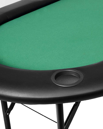 Giantex Foldable Play Poker Table w/Cup Holder, for Texas Casino Leisure Game Room,