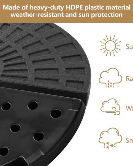 Giantex Patio Offset Umbrella Base Stand w/Sand/Water Filled 4-Pieces Base Plates (Round Base) - Giantexus