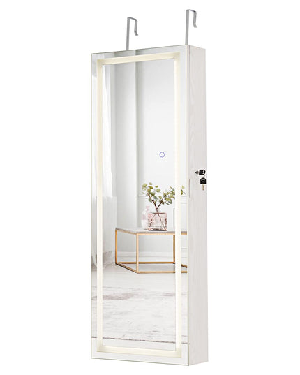 CHARMAID Jewelry Cabinet with LED Touch Screen Mirror
