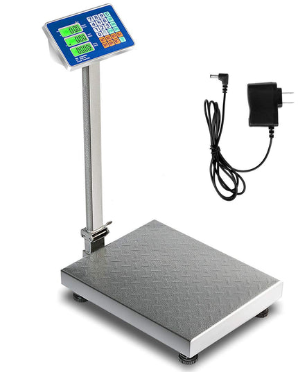 Giantex 660lbs Weight Computing Digital Scale Floor Platform Scale for Weighing Luggage (Silver) - Giantexus