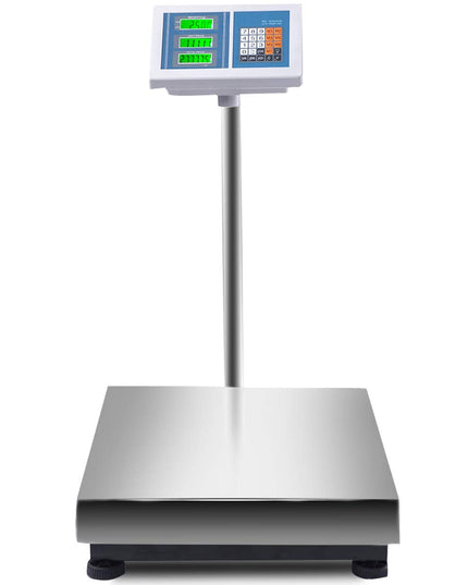 Giantex 660lbs Weight Computing Digital Scale Floor Platform Scale Postal Scale Accurate Shipping Mailing LB/KG Price Calculator, Silver - Giantexus