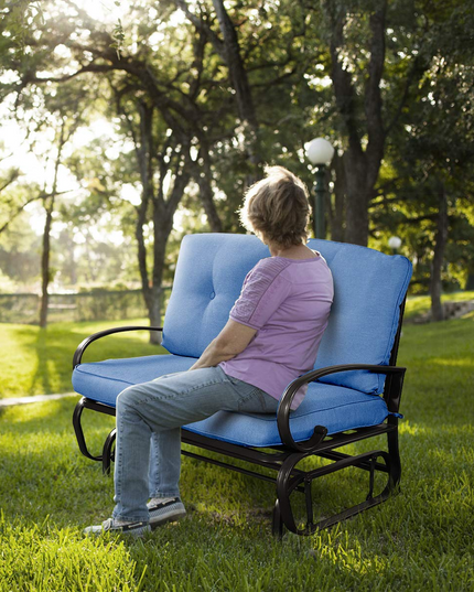 Giantex Loveseat Outdoor Patio Rocking Glider Cushioned 2 Seats