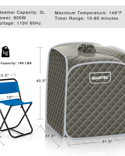 Steam Sauna Portable Therapeutic Sauna 3L Blast-Proof Remote Control