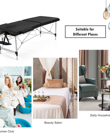Giantex Portable Massage Table 84inch, Folding Lash Bed Aluminium Frame