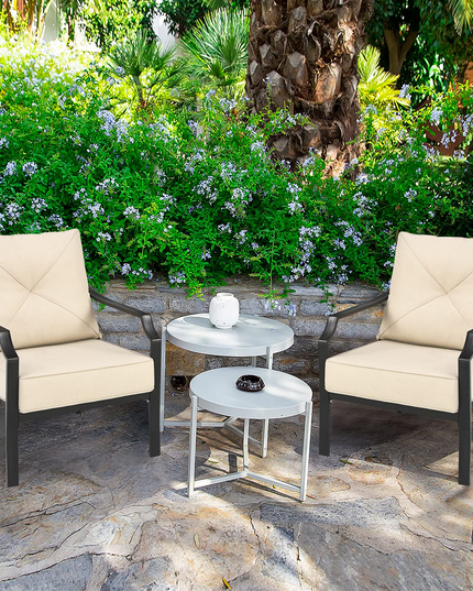 Giantex Bistro Dining Chairs Iron-Frame Lawn Chairs for Porch Backyard Garden Balcony
