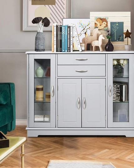 Giantex Sideboard Buffet Server Storage Cabinet W/ 2 Drawers