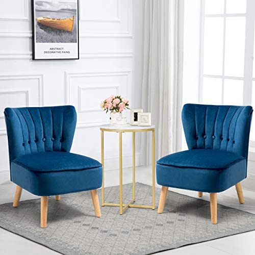 Giantex Small Upholstered Leisure Sofa Chair w/Wood Legs