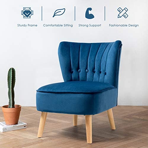 Giantex Small Upholstered Leisure Sofa Chair w/Wood Legs