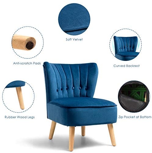 Giantex Small Upholstered Leisure Sofa Chair w/Wood Legs