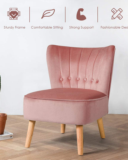 Giantex Small Upholstered Leisure Sofa Chair w/Wood Legs