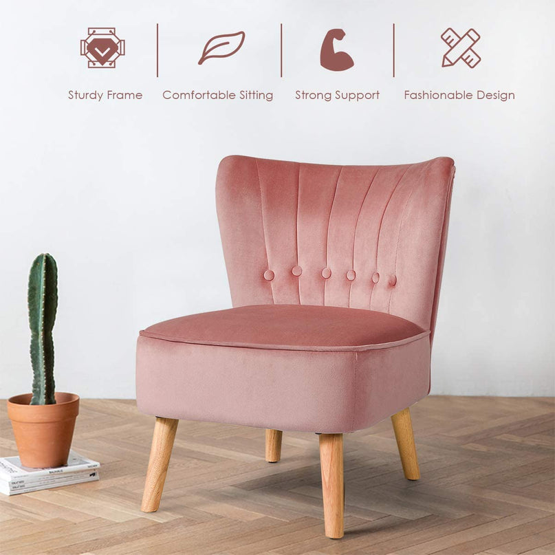Giantex Small Upholstered Leisure Sofa Chair w/Wood Legs