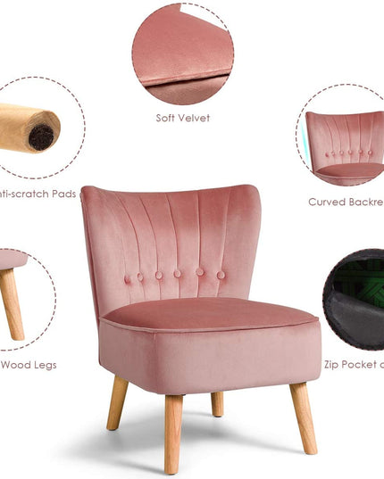 Giantex Small Upholstered Leisure Sofa Chair w/Wood Legs