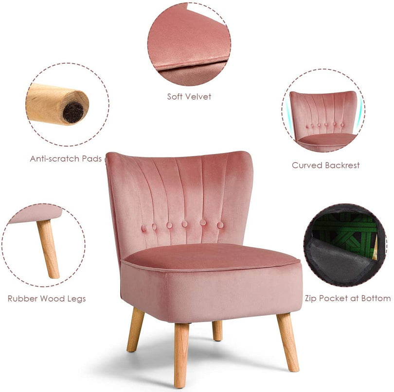 Giantex Small Upholstered Leisure Sofa Chair w/Wood Legs
