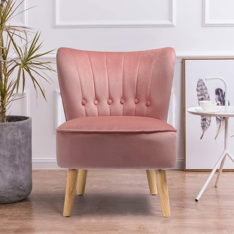 Giantex Small Upholstered Leisure Sofa Chair w/Wood Legs