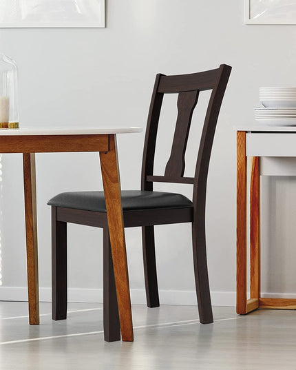 Giantex PVC Leather Modern Wood Dining Side Chair