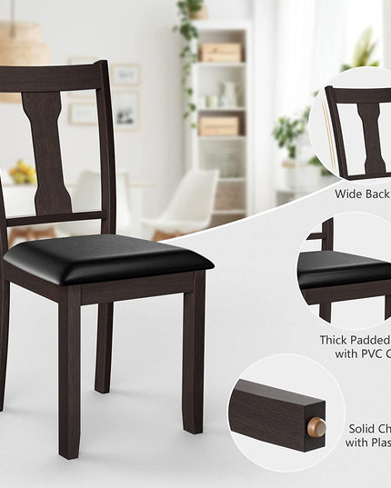 Giantex PVC Leather Modern Wood Dining Side Chair