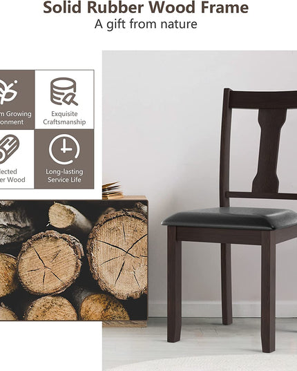 Giantex PVC Leather Modern Wood Dining Side Chair
