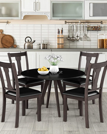 Giantex PVC Leather Modern Wood Dining Side Chair