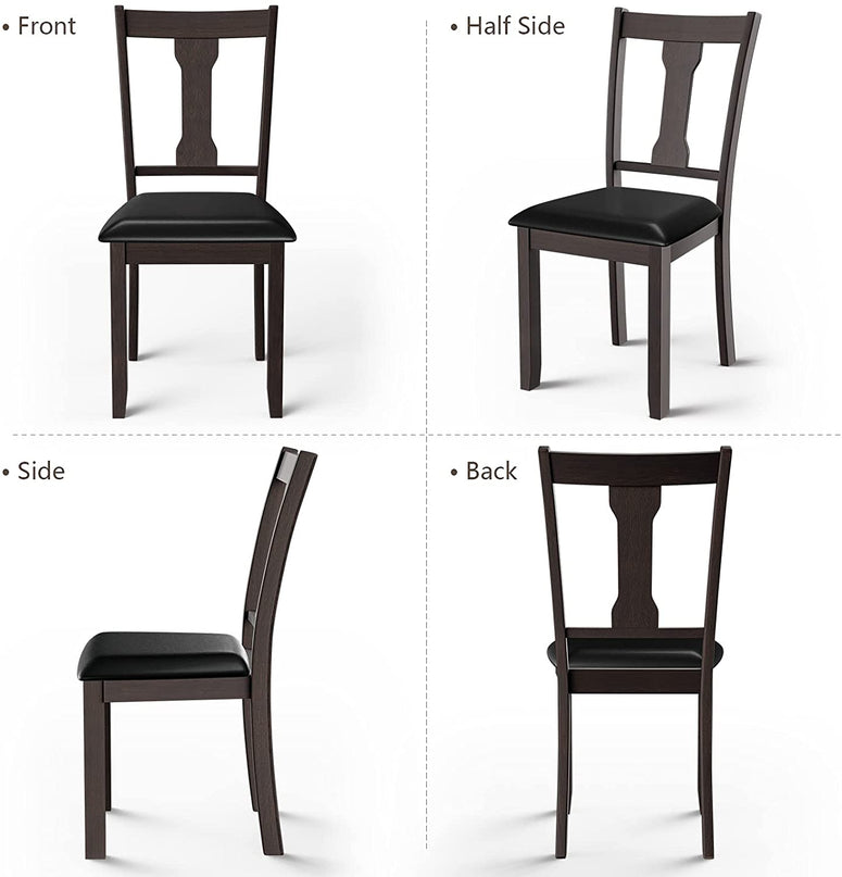 Giantex PVC Leather Modern Wood Dining Side Chair
