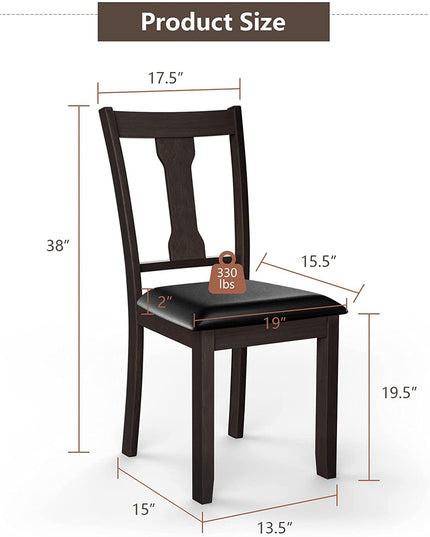 Giantex PVC Leather Modern Wood Dining Side Chair