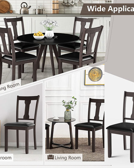 Giantex PVC Leather Modern Wood Dining Side Chair