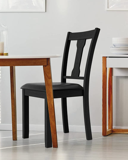 Giantex PVC Leather Modern Wood Dining Side Chair