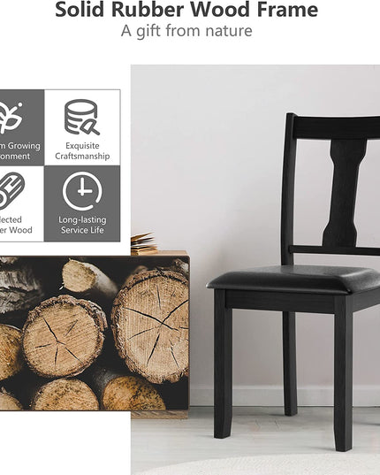 Giantex PVC Leather Modern Wood Dining Side Chair