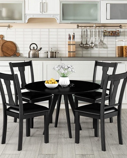 Giantex PVC Leather Modern Wood Dining Side Chair