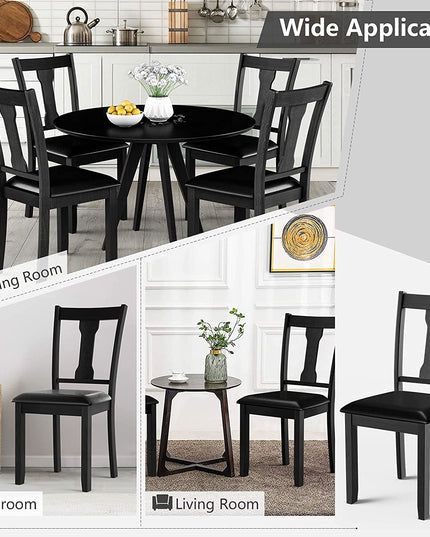 Giantex PVC Leather Modern Wood Dining Side Chair
