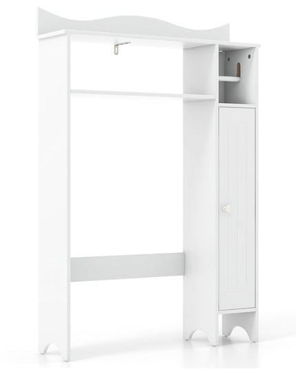 Giantex Over-The-Toilet Storage Cabinet, Bathroom Freestanding Space Saver with 1-Door Side Storage Cabinet & Paper Holder