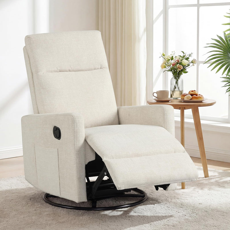 Giantex Swivel Rocker Recliner with Adjustable Cushioned Back