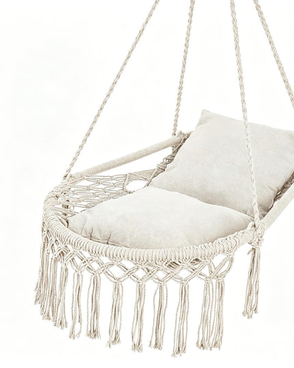 Giantex Macrame Hammock Chair w/Removable Cushions and Max 330 Lbs Hanging Chair