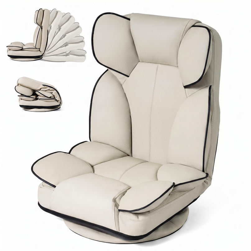 Giantex 360° Swivel Floor Gaming Chair with 6-Position Adjustable Backrest & Sponge Filling