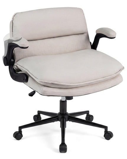 Giantex 360° Swivel Criss Cross Chair with Flip-up Arms w/Wide Thick Padded Seat