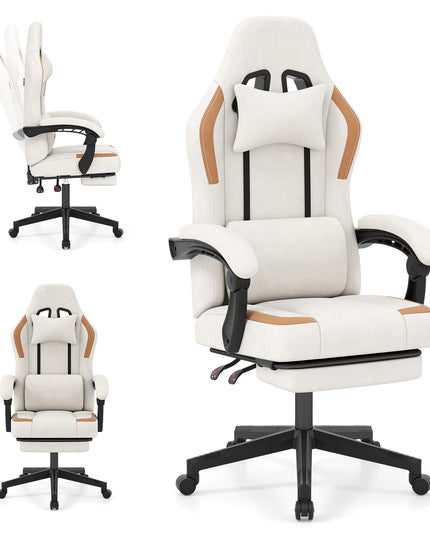 Giantex Ergonomic Video Game Chair w/Footrest Lumbar Support Headrest