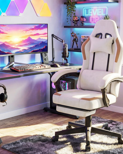 Giantex Ergonomic Video Game Chair w/Footrest Lumbar Support Headrest